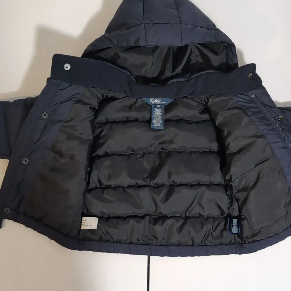 Polo Ralph Lauren Navy Down Puffer Jacket with Removeable Hood